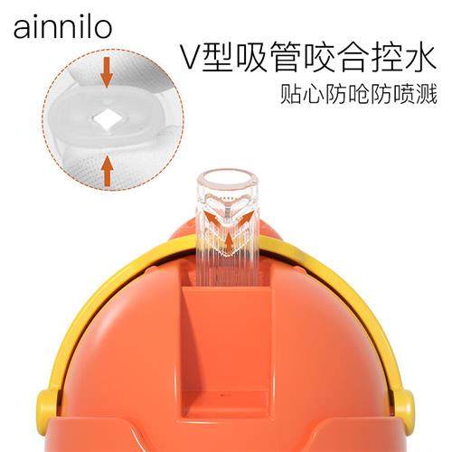 艾妮乐(ainnilo)儿童水杯吸管杯婴儿学饮杯宝宝喝水喝奶杯子背
