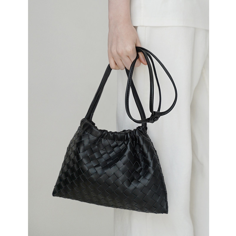 PANLULUPAN小众设计牛皮编织抽绳包2025新款时尚单肩水桶托特包,箱包皮具/热销女包/男包,通用款女包,淘宝优惠券,粉丝福利购,淘宝优惠卷