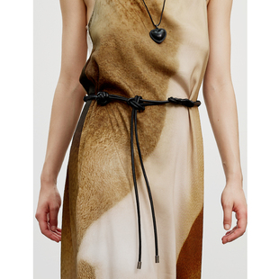 PANLULUPAN小众原创新款 女腰绳腰带腰封时髦配连衣裙大衣收腰皮链