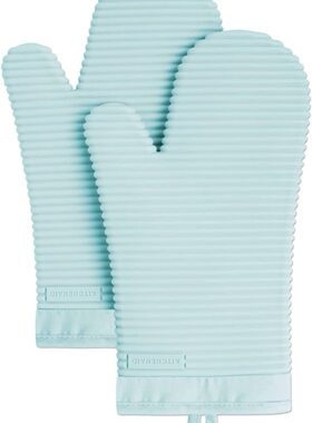 美国代购KitchenAid Silicone Oven Mitt Set 耐热硅胶烤箱手套