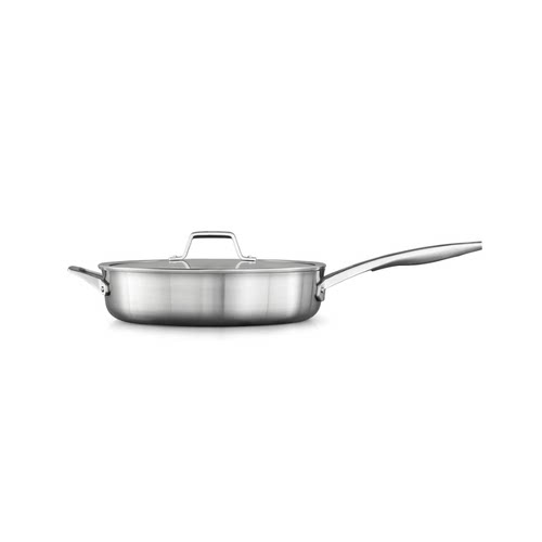美国代购Calphalon Saute Pan with Lid 5QT三层复合不锈钢煎炒锅