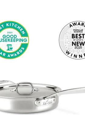 美国代购All Clad G5  Graphite Sauté Pan 石墨芯5层复合煎锅