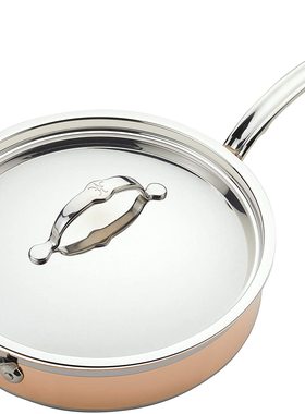 美国代购Hestan CopperBond Sauté Pan不锈钢铜芯煎炒锅意大利造