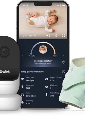 美国代购Owlet Dream Duo 2 Smart Baby Monitor 智能婴童摄像头