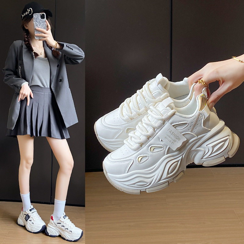 ins韩版新款老爹鞋女2026秋季中学生运动跑步休闲鞋厚底增高单鞋