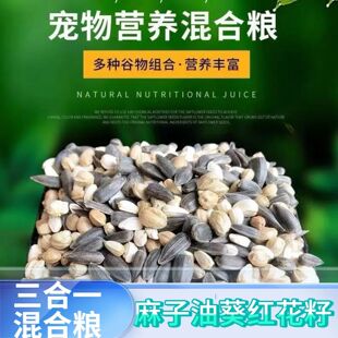 三合一油葵麻子红花籽混合小太阳和尚金太阳蜡嘴鹦鹉鸟粮食老三样