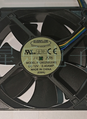 原装EVERFLOW  F128025SU 全新DC12V 0.4A CPU静音机柜箱散热风扇