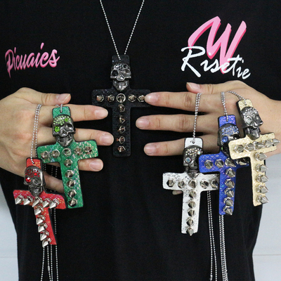 美式y2k朋克骷髅项链Rapper嘻哈说唱摇滚夜店机车亚文化个性项链