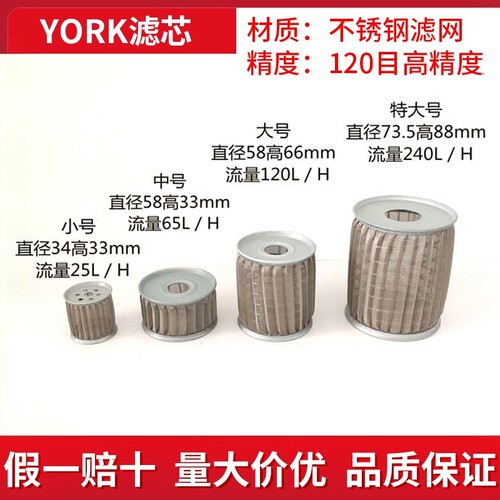 YORK油滤器滤芯 全铝过滤器滤芯 透明过滤器滤芯YORK过滤网
