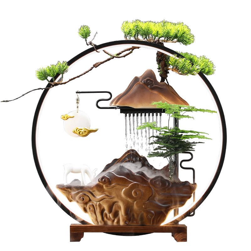 假山喷泉流水生财乔迁礼物玄关