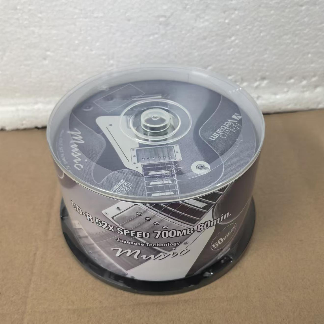 包邮威宝 水蓝盘 AZO染料 五彩黑面蓝釉 CD-R 光盘 52速 50片桶装