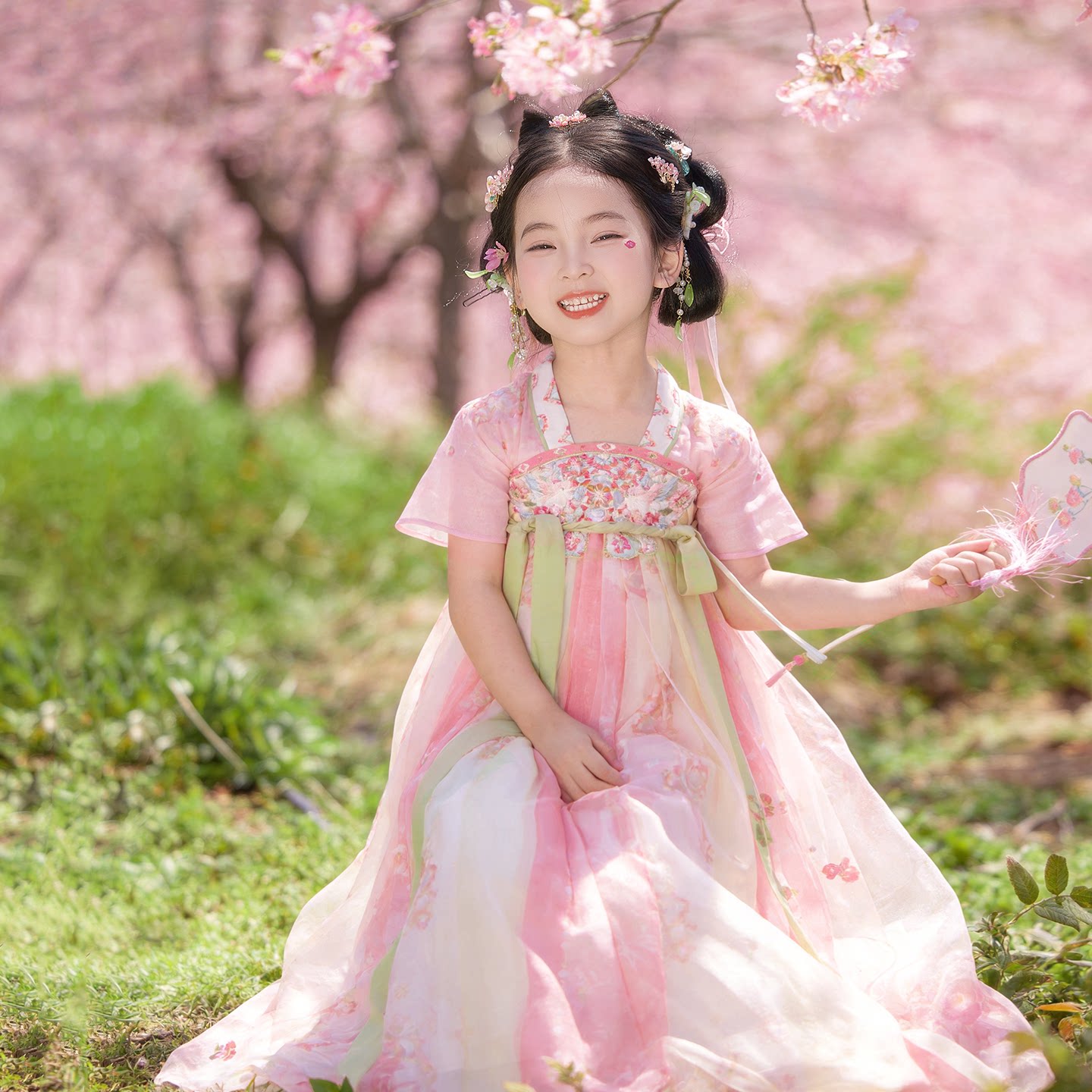 旗铂汉服女童端午节儿童服装夏裙图片