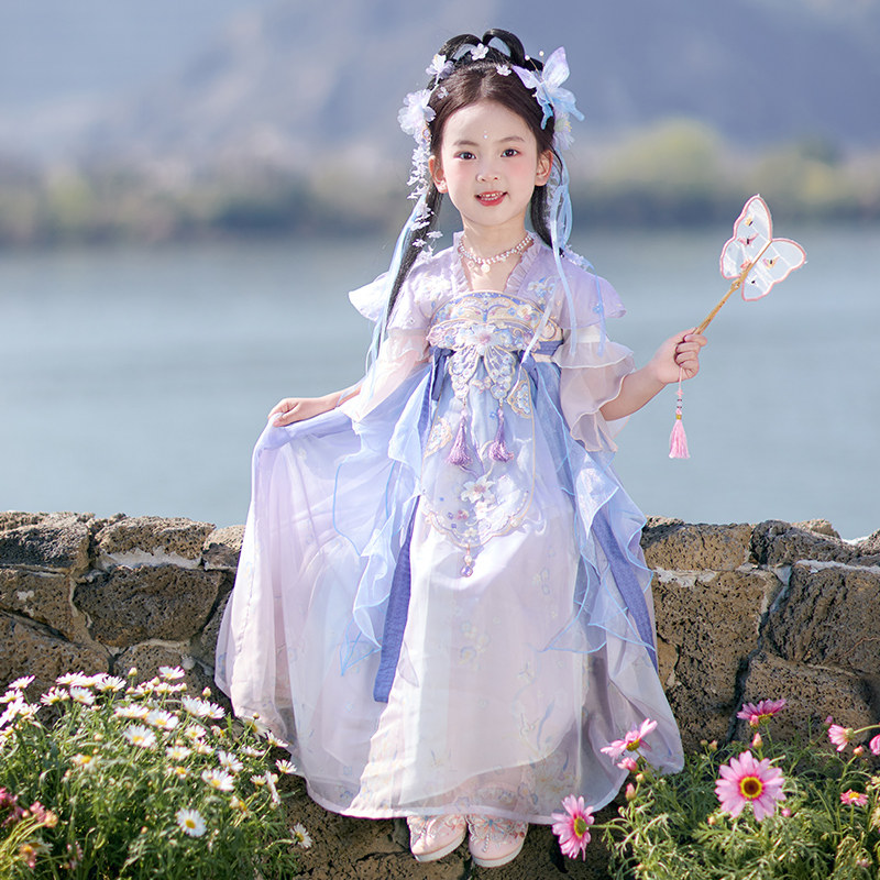 旗铂汉服女童国风绝美公主裙夏装图片