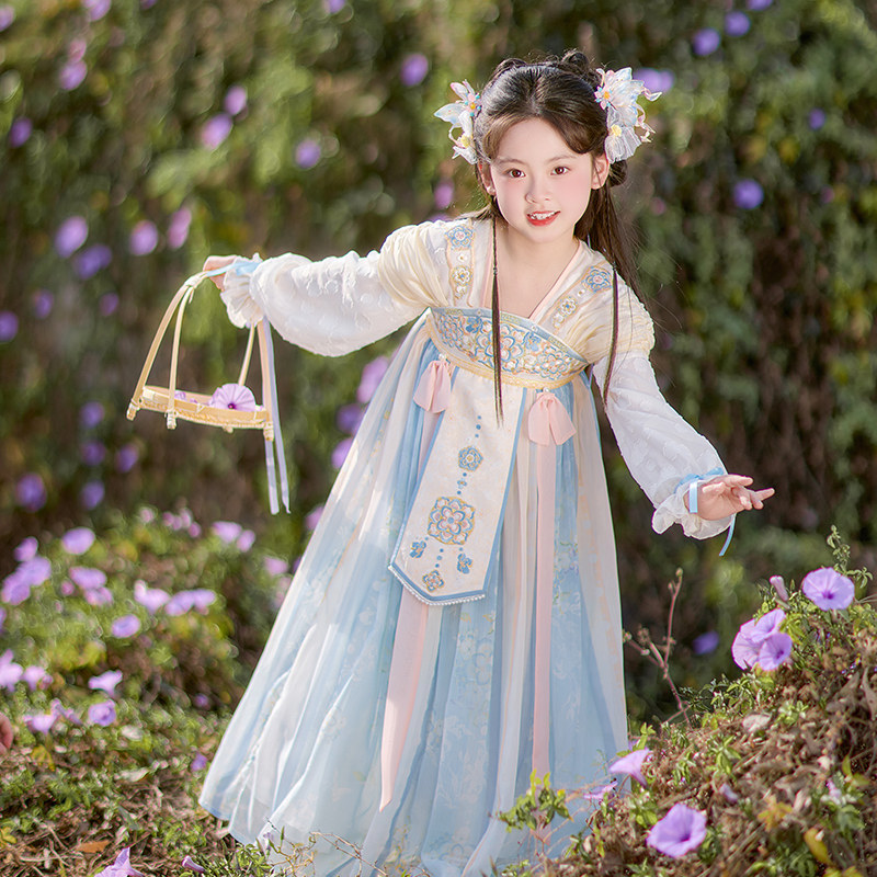 旗铂汉服女童春装儿童超仙公主裙图片