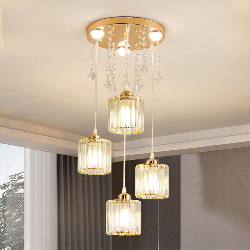 水晶吊灯现代简约led水晶灯餐厅灯餐吊灯三头客厅卧室后现代灯具
