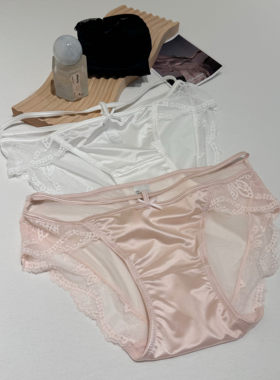 [M Z] 法式蕾丝网纱纯欲风2025新款性感美式纯棉裆半包臀三角裤