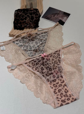 [M  Z] 法式感蕾丝内裤女夏季新款性感勾人镂空御姐风豹纹三角裤