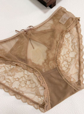 [M Z]秋冬焦糖味、美拉德的含金量还在上升纯欲镂空蕾丝网纱内裤