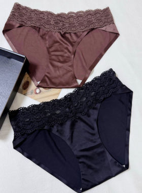 [M Z]这也太丝滑了吧！绸缎感法式无痕内裤女纯欲透气三角内裤