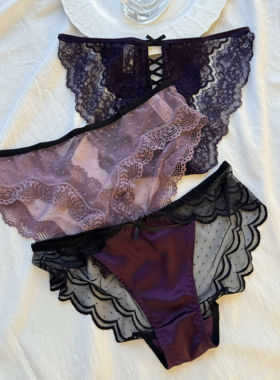 [M Z] 高质感紫色2025新品贵气内裤女士蕾丝诱惑夏季透气纯欲撩人