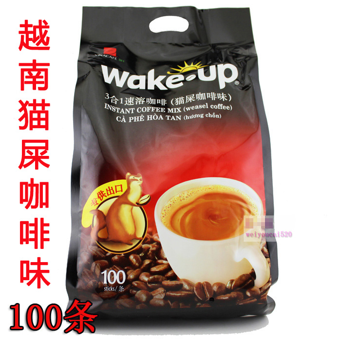 越南进口威拿咖啡3合1速溶咖啡wakeup 猫屎咖啡味1700克 内100条 咖啡/麦片/冲饮 速溶咖啡 原图主图