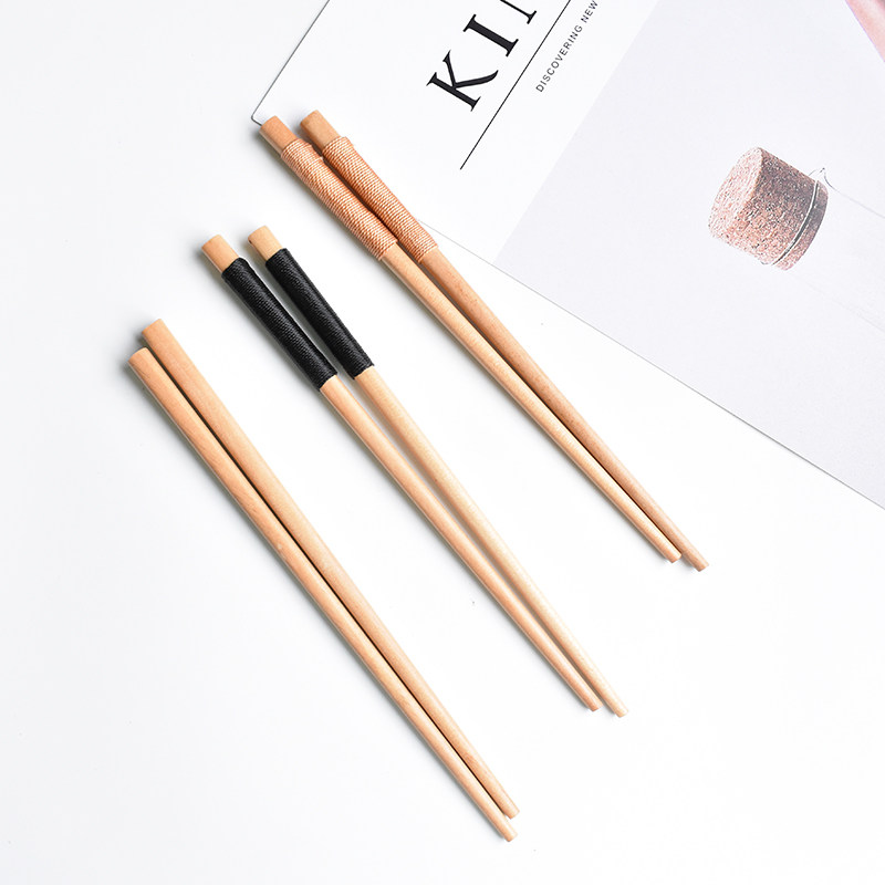 儿童木筷子儿童宝宝幼儿园练习筷无蜡短款荷木小尖头学习筷子