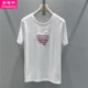 女士钉珠爱心短袖 鑫黛熙26夏季 新款 T恤女圆领纯棉减龄显瘦薄上衣