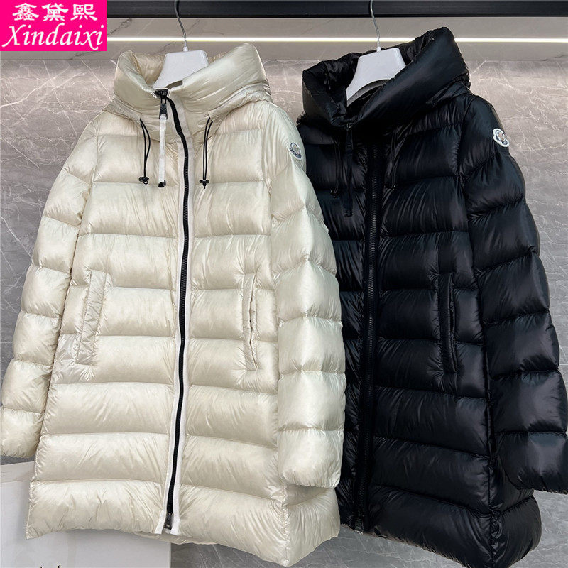 鑫黛熙25冬新款女士连帽羽绒服中长款A字型修身加厚保暖羽绒外套