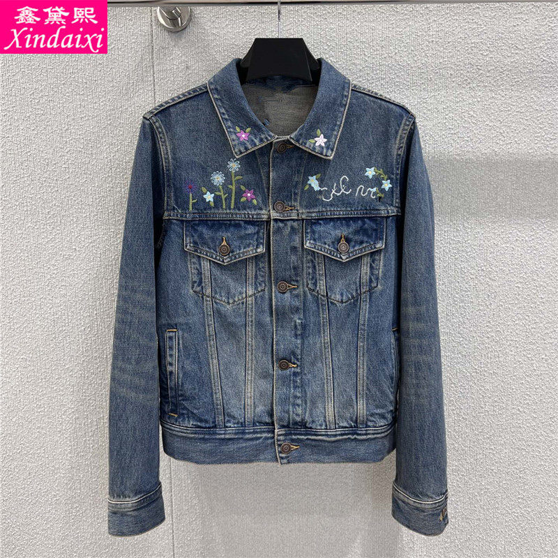鑫黛熙25秋冬新款女士复古风刺绣花朵牛仔外套女短款翻领夹克上衣,女装/女士精品,短外套,淘宝优惠券,粉丝福利购,淘宝优惠卷