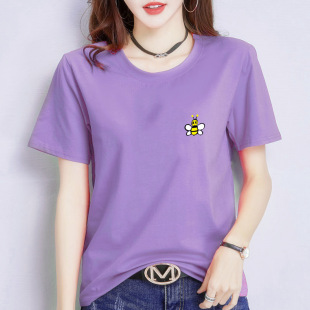 宽松圆领印花短袖 夏季 t恤女装 原宿风上衣半袖 ins潮 打底衫 现货