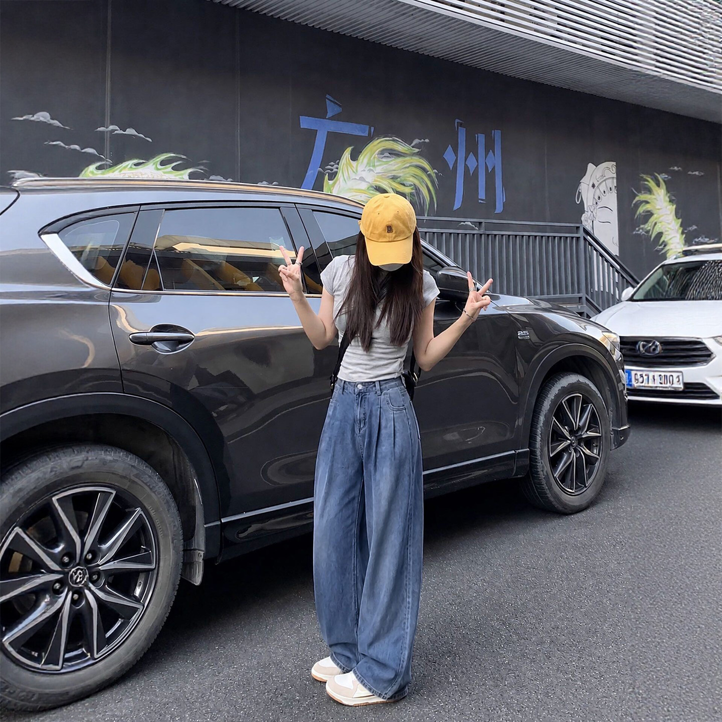 莱赛尔天丝直筒牛仔裤女夏季薄款高腰宽松小个子冰丝垂感阔腿裤子