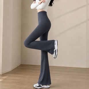 微喇鲨鱼裤女秋外穿2026新款高腰收腹提臀加绒打底健身喇叭瑜伽裤