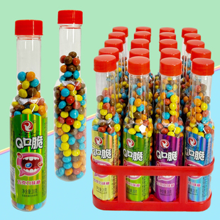 儿童创意啤酒瓶造型彩色巧克力味脆皮糖豆送小孩趣味零食批发供货