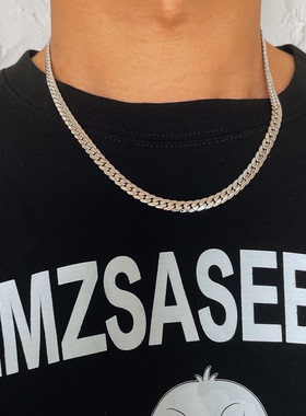 男士不掉色钛钢压花项链