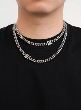 嘻哈古巴钛钢字母粗链子配饰