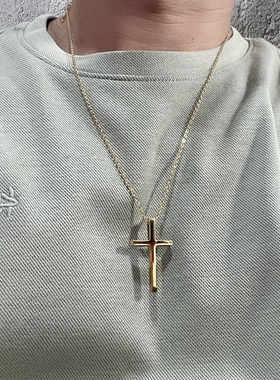 钛钢ins日韩风学生十字架吊坠