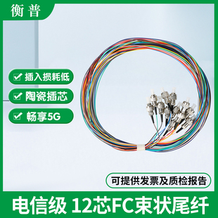单头尾纤 集束尾纤跳线 电信级FC12芯束状尾纤FC尾纤 ODF光交箱FC束状纤熔纤