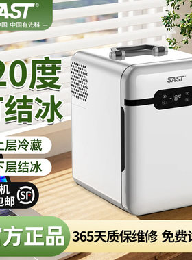 SAST小型10L迷你车载冰箱制冷学生宿舍化妆品冷藏箱车家两用现货