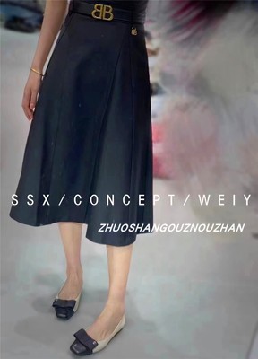 深圳欧货HUANCAI欧洲站2024新款时尚百搭短袖伞裙中长半身裙