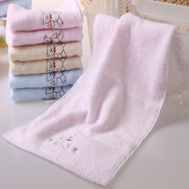 金号纯棉全棉可爱小熊童巾面巾