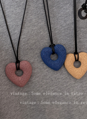 博主同款火山石爱心长款项链ins小众简约百搭情侣休闲卫衣链