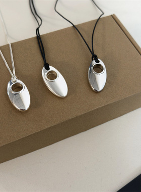 韩国欧尼同款银色镂空水滴项链高级感新款百搭毛衣链时尚秋冬颈链