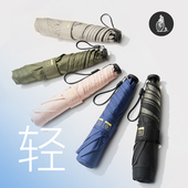 Noveli蓝威龙碳纤维三折伞Noveli轻量化防紫外线黑胶金胶铅笔伞