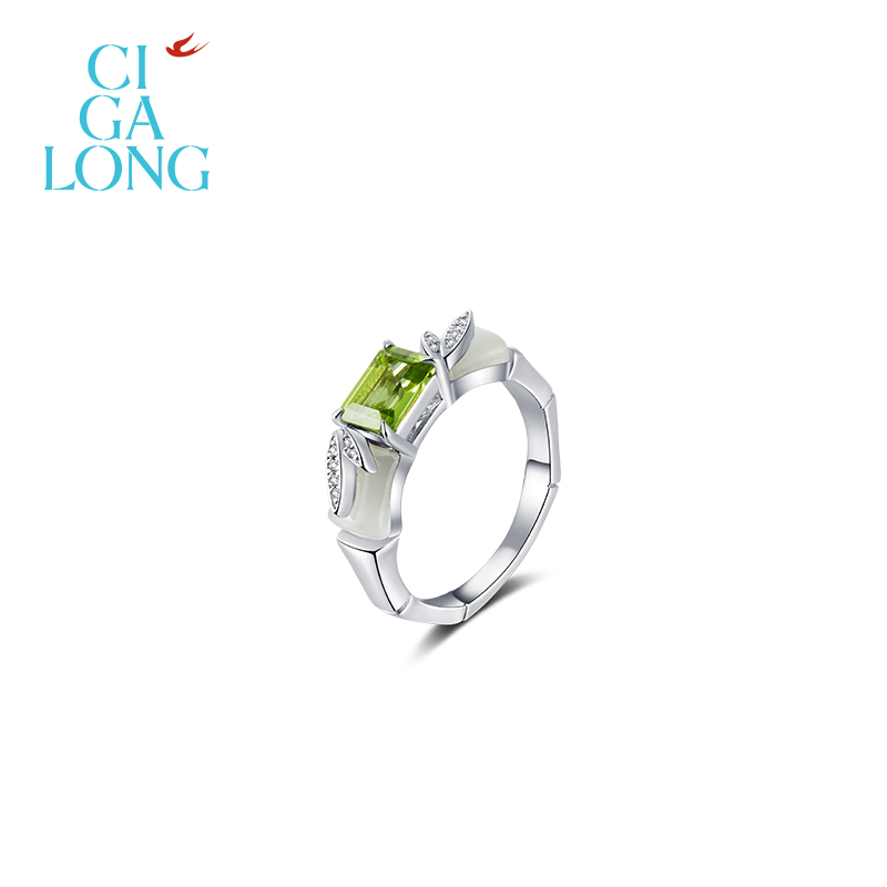 翟潇闻同款CIGALONG龙梓嘉节节高升和田玉橄榄石项链新中式珠宝