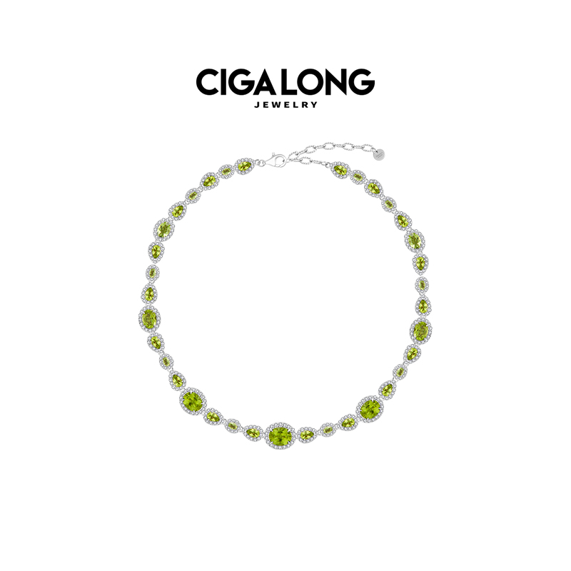 CIGALONG龙梓嘉金水河绿松石项链东方悠然新中式珠宝