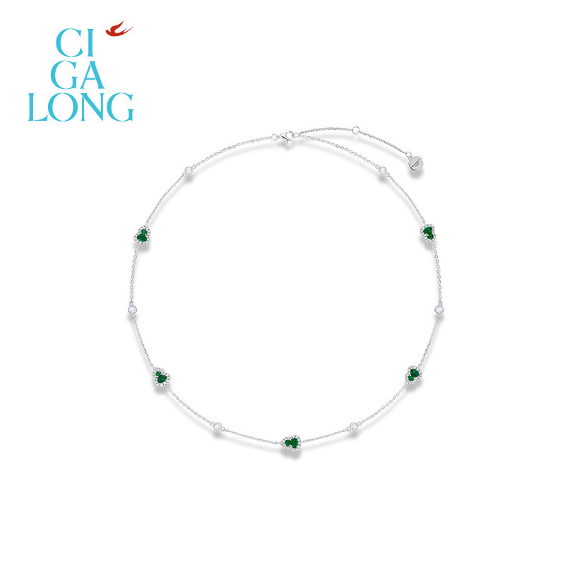 [新品]CIGALONG龙梓嘉珍宝葫芦绿翡翠五福项链手链新中式珠宝
