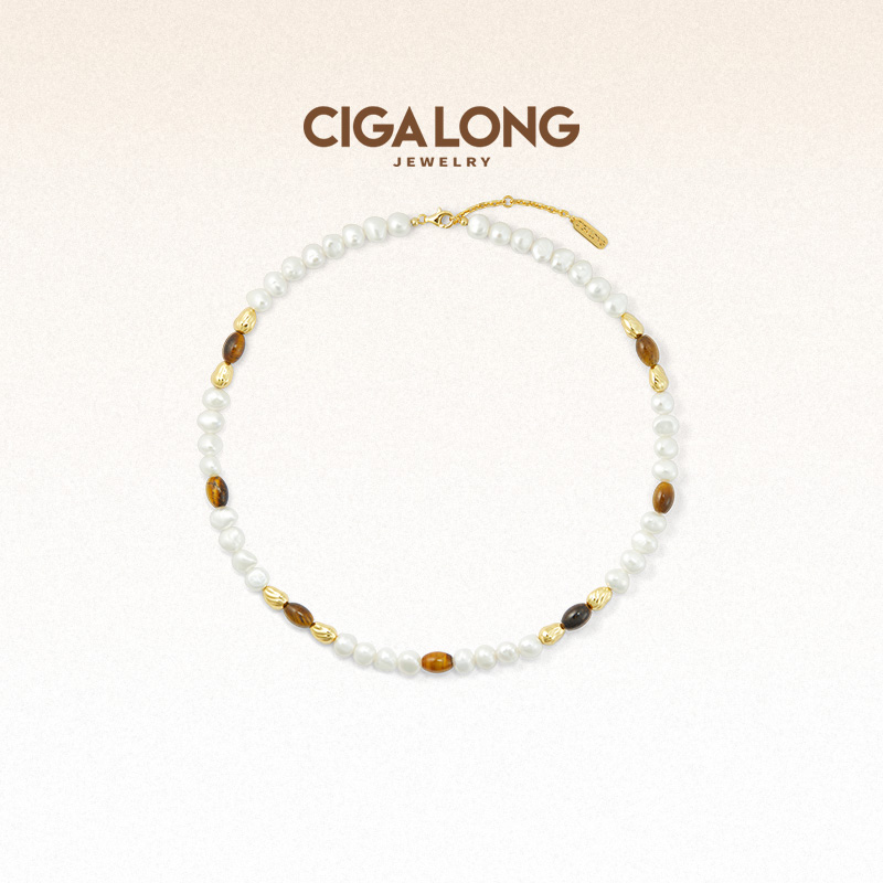 CIGALONG龙梓嘉丝路虎睛石珍珠项链敦煌新品新中式珠宝