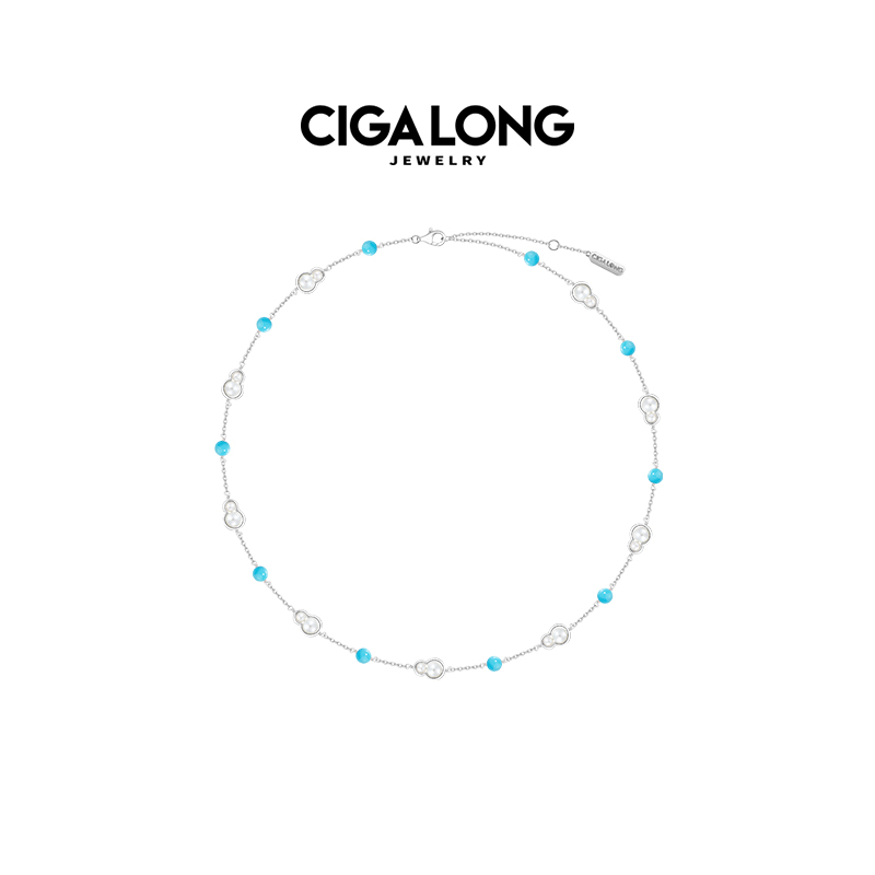 CIGALONG龙梓嘉宝光葫芦珍珠松石绿项链东方悠然新中式珠宝