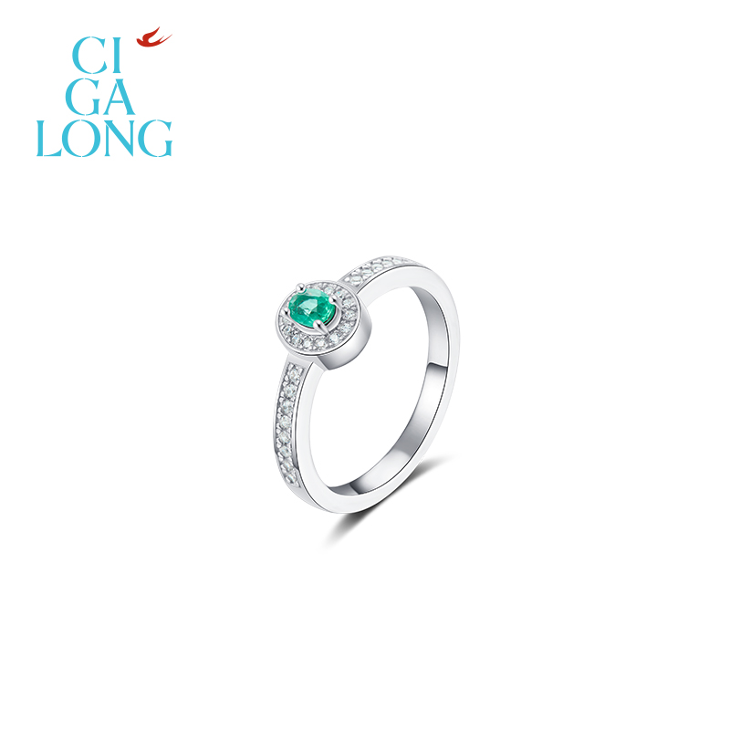 CIGALONG龙梓嘉燕归来祖母绿项链S925梨满园新中式珠宝