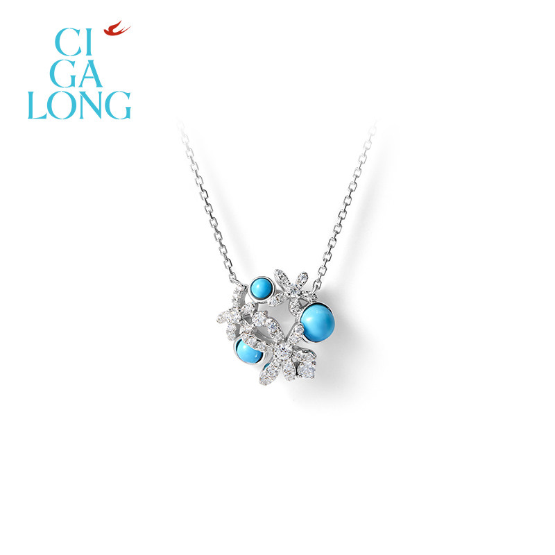 CIGALONG龙梓嘉绒花茉莉绿松石项链耳钉戒指新品,珠宝/钻石/翡翠,手饰,淘宝优惠券,粉丝福利购,淘宝优惠卷